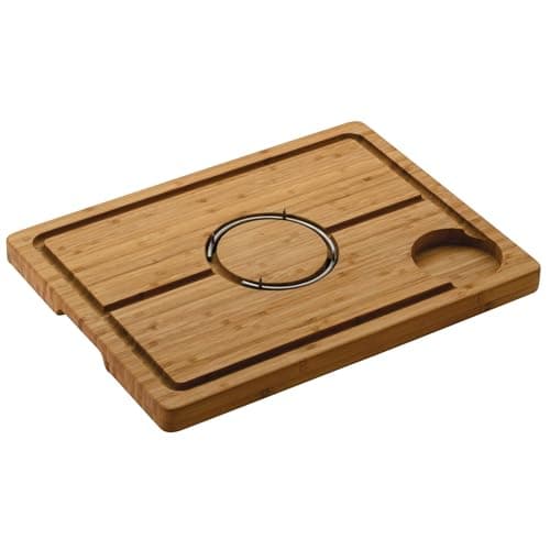 Image of Rockingham Forge Deluxe Spiked Bamboo Wooden Carving Board with Spikes, Juice Grooves & Reservoir - Non-Slip Cutting Board for Meat, Roasts & Joints 48 x 36cm