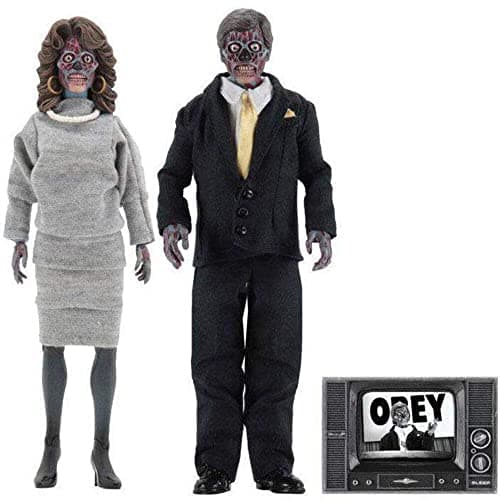 Image of NECA They Live Aliens 8 Inch Retro Clothed Action Figure 2 Pack John Carpenter