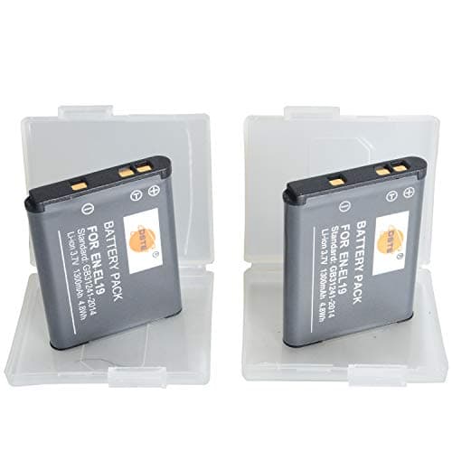Image of DSTE® 2pcs EN-EL19 Rechargeable Li-ion Battery for Nikon Coolpix S100, S2500, S2600, S2700, S2750, S3100, S3200, S3300, S3400, S3500, S4100, S4150, S4200, S4300, S4400, S5200, S6400, S6500, S6600 Digital Cameras