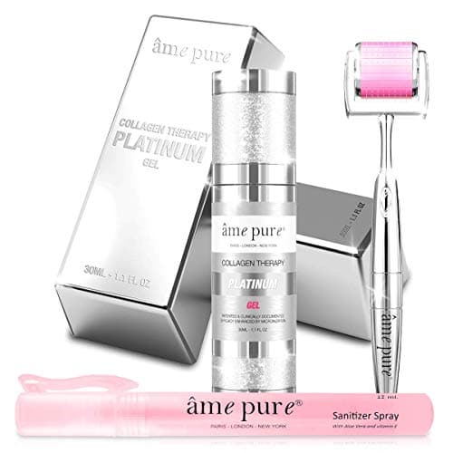 Image of âme pure® CIT Face Derma Roller Platinum KIT Triple Dose Clinically Proven Anti Pimple and Acne Scarring Microneedling Treatment (Dermaroller 0.5mm + Gel + Disinfectant)