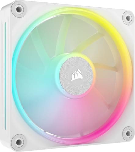 Image of Corsair iCUE LINK LX120 RGB 120mm PWM Fan Single Pack – Dual Light Loops – Requires iCUE LINK System Hub (Sold Separately) AirGuide Technology – White