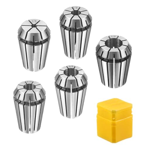 Image of sourcing map 5pcs Spring Collet Chuck ER20 1/8" - 1/2" 65Mn Spring Steel Precision Router Collets for CNC Engraving Milling Lathe Tool