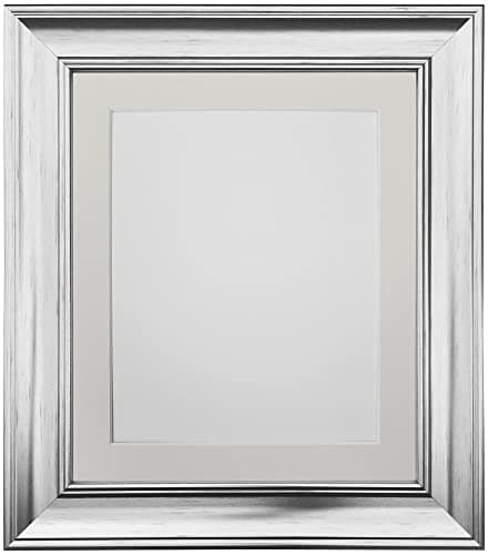 Image of FRAMES BY POST Scandi Vintage Silver Picture Photo Frame with Ivory Mount 14 x 11 Inch For Image size A4