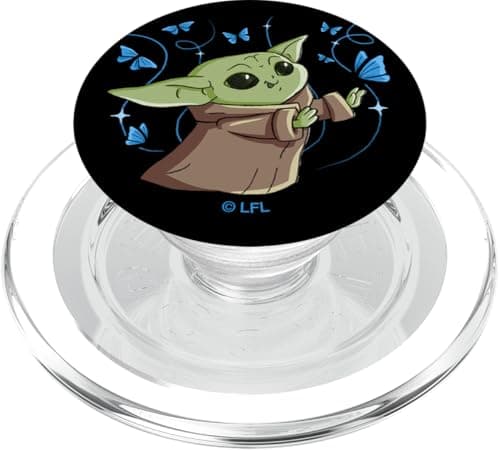 Image of Star Wars The Mandalorian The Child with Blue Butterflies PopSockets PopGrip for MagSafe