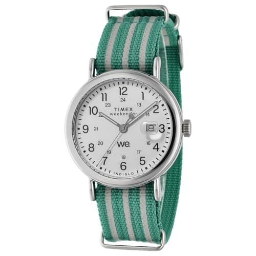 Image of TIMEX TW2Y08800 Unisex Watch Weekender TW2Y08800 Quartz Water Resistant Mineral Glass White Dial Brass, white