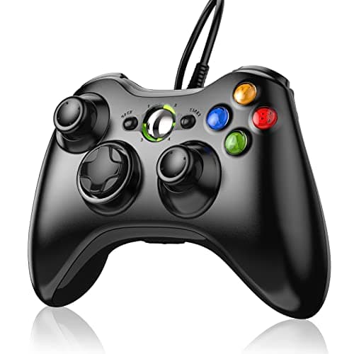 Image of Gezimetie Wired Controller for Xbox 360, Game Controller for 360 with Dual-Vibration Turbo Compatible with Xbox 360/360 Slim and PC Windows 7,8,10,11