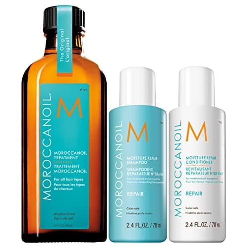 Image of Moroccanoil Treatment 100 ml with Moisture Repair Shampoo and Conditioner, 70 ml