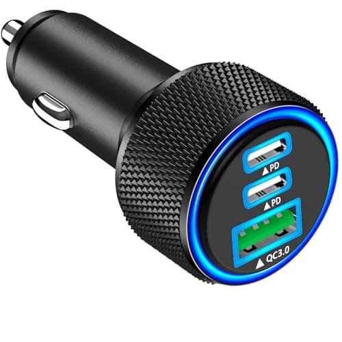 Image of USB C Car Charger, Rombica 3Port 67W PD Dual USB-C USB-A Power Cigarette Lighter Adapter PD/QC Type C Car Charger Fast Charging for iPhone 17 17 Pro Max 16 Pro 15 14 13 12 11/Galaxy S26 S25/Pixel/iPad