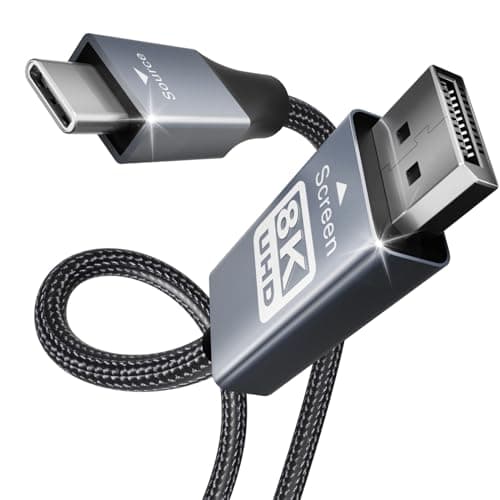 Image of USB C to DisplayPort Cable, BENFEI 4K@60Hz UHD 1.8M Cable Thunderbolt 3 to DP Display Port Adapter Male to Male Cord [Gold-Plated Connector & Aluminum Shell & Nylon Braided]