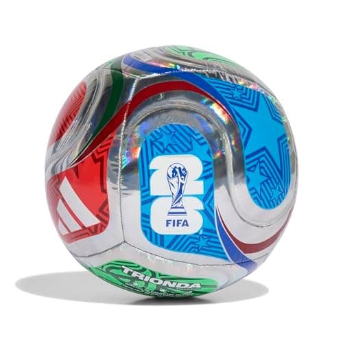 Image of Adidas Unisex-Adult World Cup Training Foil Soccer Ball, Multicoloured/White/Team Royal Blue/Solar Blue, 5
