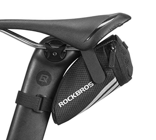 Image of ROCKBROS Bike Saddle Bag Bike Seat Bag Bicycle Seat Bag Cycling Seat Pack Under Seat Pouch Mini Saddle Bag MTB Route Bike Strap Quick Release Black