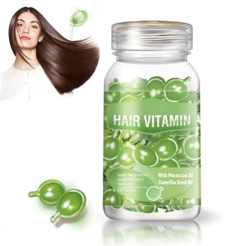 Image of Hair Vitamin Serum Capsule, Hair Treatment Serum, Hair Growth Oilwith Moroccan, Macadamia & Avocado Oil, Vitamins A/C/E Restores Dry Frizzy Hair, Repair Damaged and Smooth Shiny Hair (D)