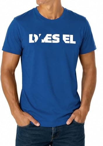 Image of Diesel T-JUST 250232 Off Men's T-Shirt, blue, 3XL