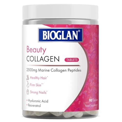 Image of Bioglan Collagen Tablets | 2500mg | Hydrolysed Marine Collagen |Hyaluronic Acid | Resveratrol | Biotin | Selenium & Vitamin C | 90 Tablets