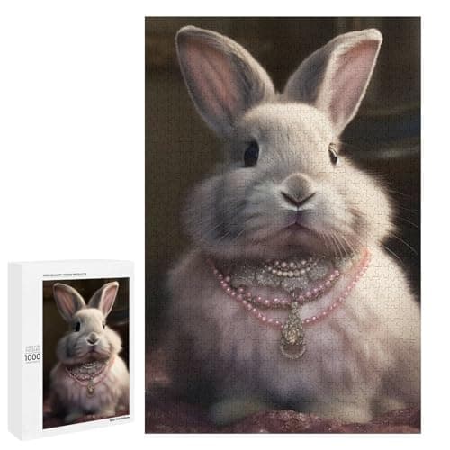 Image of Jigsaw 1000 PCS for Teenagerss Royal Bunny Jewels Puzzles for Adults Relax Games Staycation Kill Time for Is Ideal As A Gift 1000 PCS