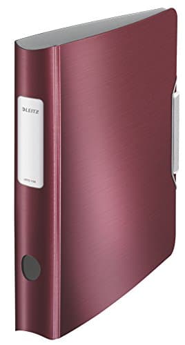 Image of Leitz Lever Arch File, Garnet red, A4, Curved spine 65 mm width, Elastic fastening, Light polyfoam, Style Range, 11090028