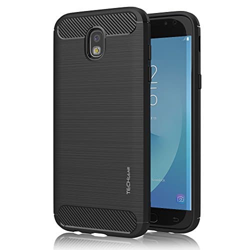 Image of TECHGEAR Galaxy J5 2017 Case - [Stealth Case] Flexible, Shockproof, Slim Fit, Soft TPU Protective Shell Cover with Carbon Fibre Design Compatible with Samsung Galaxy J5 2017 (SM-J530 Series)
