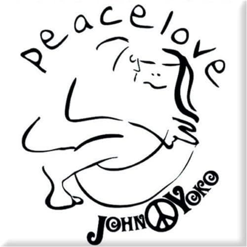 Image of John Lennon Cuddle Fridge Magnet (One Size) (White/Black)