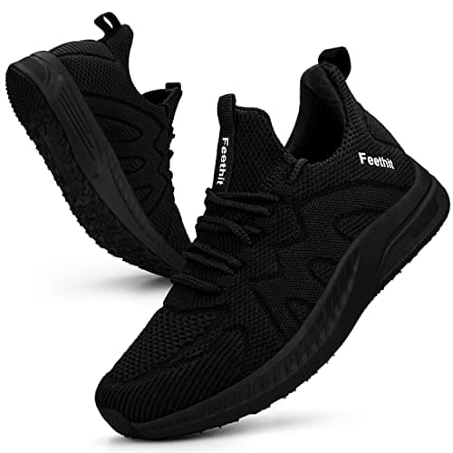 Image of Feethit Women Trainers Casual Sneakers Lightweight Breathable Walking Shoes Gym Sport Tennis Black 8