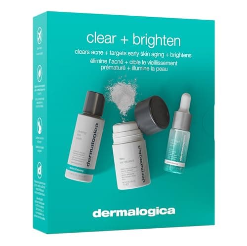 Image of Dermalogica Clear And Brighten Kit - Contains Daily Microfoliant 13ml, Age Bright Serum 10ml, & Clearing Skin Wash 50ml, Clears, Smooths & Brightens, for Daily Use, Travel Size Kit