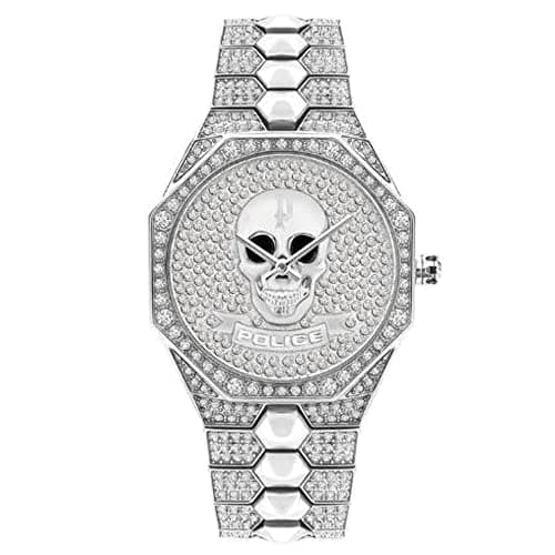 Image of Police PL16027BS.04M Unisex Adult Analogue Quartz Watch with Stainless Steel Strap, Silver, Bracelet