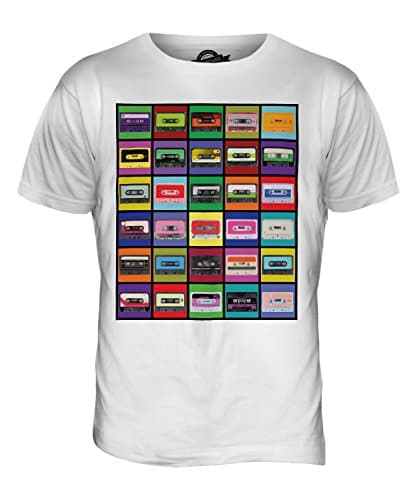 Image of Candymix - Pop Art Cassette Tapes - Mens T Shirt Top T-Shirt, Size Small, Colour White