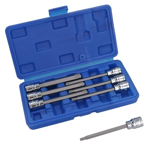 Image of US Pro 1373 8pc 3/8''dr Star Bit Socket, Long Torx Tamper, Security Set T25-T60, Blue