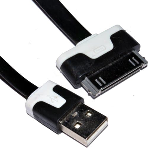 Image of kenable 30 Pin Data & Charging USB Flat Cable Black 2m [2 metres]
