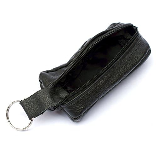 Image of Small Soft Genuine Leather Coin Purse Key Wallet Case Pouch Holder Two Zips