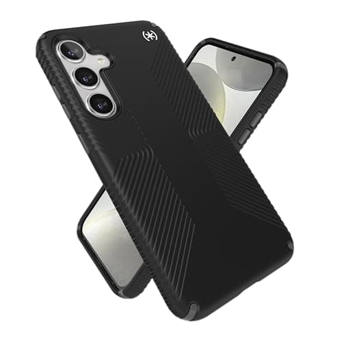 Image of Speck Samsung Galaxy S24+ Case - Drop Protection, Grip - Scratch Resistant, Soft Touch Phone Case - Presidio2 Grip Black/Slate Grey/White