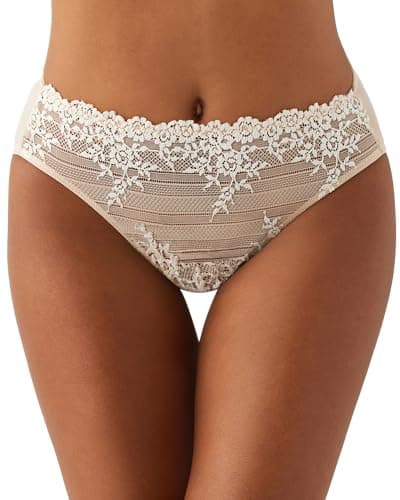Image of Wacoal Women's Embrace Hi Cut Brief Panty, Nude/Ivory, S