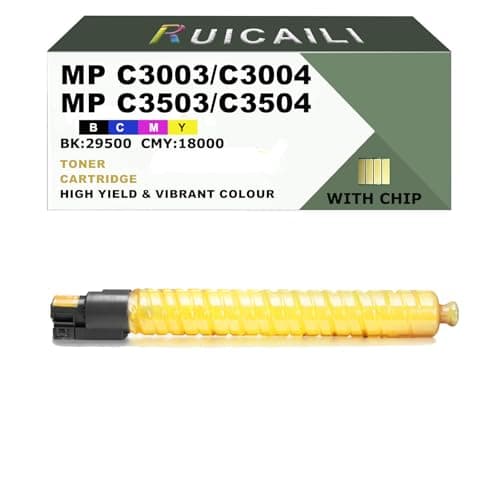 Image of RUICAILI MP C3003 Compatible 841817 841820 841819 841818 Toner Cartridge Replacement Work for Ricoh Aficio MP C3003SP MP C3503SP MP C3004SP MP C3504SP ... (1, Yellow)