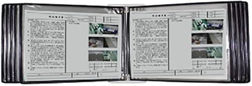 Image of ADGCFKOP Document Display Holders a4 Black with 10 Panels and 20 Pockets(PVC+Metal) 35 * 24 * 8CM(B)