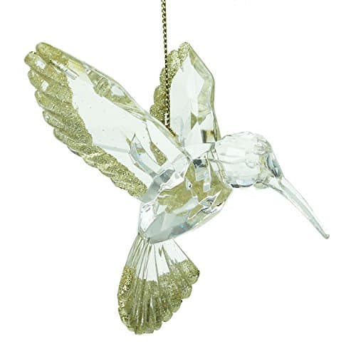 Image of Hummingbird Christmas Tree Decoration with Gold Glitter Finish (10cm)