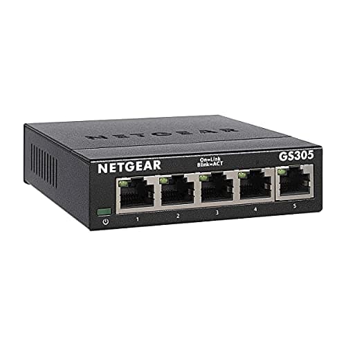 Image of NETGEAR 5 Port Gigabit Network Switch GS305 - Ethernet Splitter - Ethernet Switch - Ethernet Hub - Plug-and-Play - Silent Operation - Desktop or Wall Mount