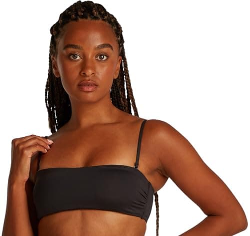 Image of Calvin Klein Women’s Bandeau Bikini Top with Removable Padding, Black (Pvh Black), XL
