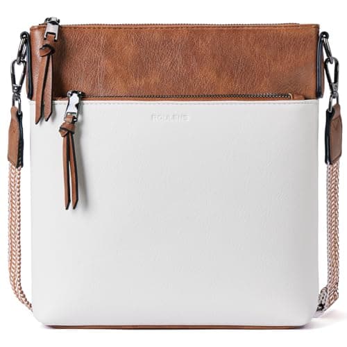 Image of Roulens Trendy Crossbody Bag for Women,Lightweight Medium Crossbody Purse Soft Leather Women's Shoulder Handbags with Adjustable Wide Strap