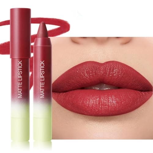 Image of Erinde Matte Lip Crayon, Long Lasting Velvet Finish Lipstick Pen, Soft Blurred Effect, Lightweight Smooth Creamy Texture, Transfer Resistant Smudge Proof Lip Colour, Comfortable Non Drying Makeup 5#