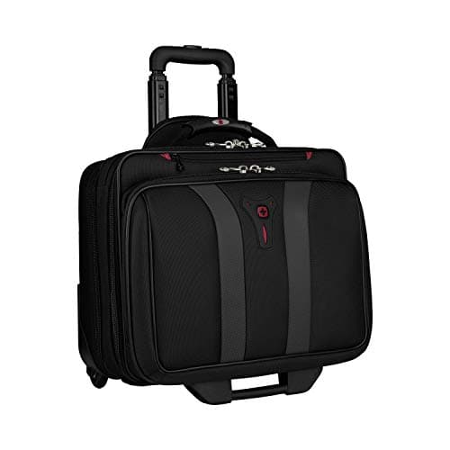 Image of Wenger Granada 17" Roller Travel Case, Padded Laptop Compartment (Fits 15.4–17"), Essentials Organizer, Overnight Compartment, Easy‑Glide Wheels, Telescopic Handle, Black