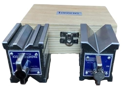 Image of Magnetic Vee Block V Blocks Pair Heavy Precision Size 80 x 70 x 60 mm Heavy-Amz888