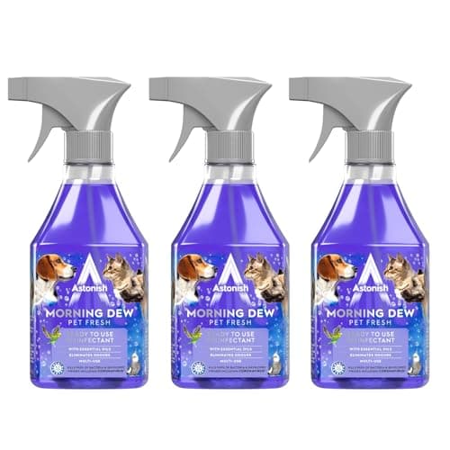 Image of Astonish Vegan Disinfectant Spray, Ready to Use, Virus and Germ Killing, Morning Dew Purple 3 x 550ml
