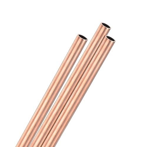 Image of M METERXITY 3-Pack 300mm Copper Round Tube, 10mm OD 1mm Wall Thickness Copper Seamless Tubing for Construction/Machining/DIY Crafting, Metal Straight Pipe [0.39x0.04x12IN]