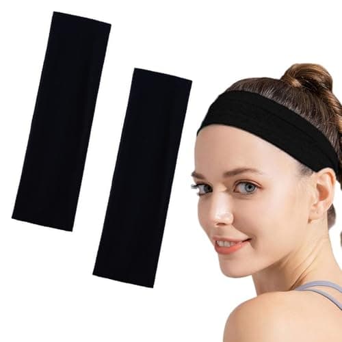 Image of ASIRYVA 2 PCS Black Headbands, Stylish & Durable Head bands for Women, Perfect for Sports, Sweat Bands, Fashion, Makeup and Everyday Use (7cm)