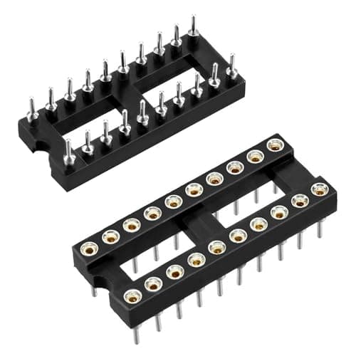Image of Ganasome 20 Pcs 2.54mm Pitch 20 Pins Circular Hole Soldering DIP IC Socket Adaptor