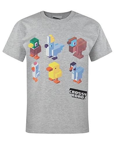 Image of Crossy Road Character Boy's T-Shirt (9-11 Years) Grey