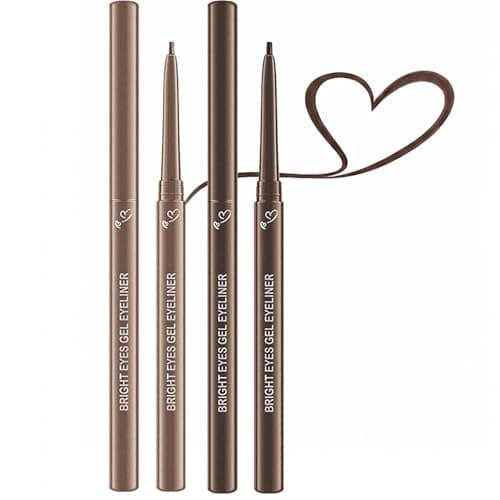 Image of Bright Eyes Gel Eyeliner Pencil in 2 Warm Brown Shades - Waterproof, Long-Lasting & Smudge-Proof Formula, Ultra-Fine Tip Brush For Precise Lines