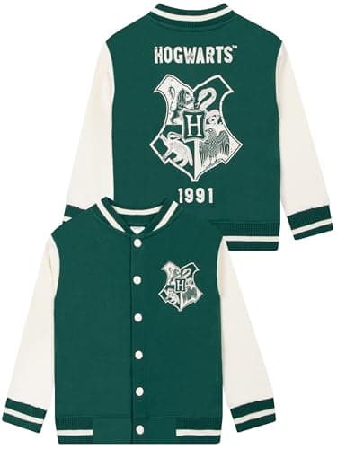 Image of Harry Potter Boys Bomber Jacket, Hogwarts Boys Jacket, Baseball Jackets For Kids, Green 5-6 Years
