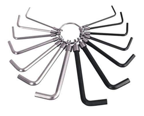 Image of G4GADGET 14PCS Hex Key Allen Key Set on Metal Ring – Metric (1.5mm, 2mm, 2.5mm, 3mm, 4mm, 5mm, 6mm) & Imperial (1/16”, 5/64”, 3/32”, 1/8”, 5/32”, 3/16”, 7/32”) – Durable Steel Wrench Tool Set