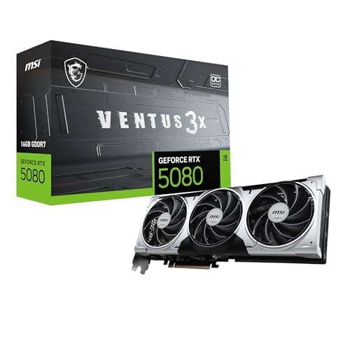 Image of MSI NVIDIA GeForce RTX 5080 16G Ventus 3X OC Plus GDDR7 256bit Video Card Boost Rate Up to 2655MHz PCIe Gen 5 DLSS 4 3 DP 2.1 1 HDMI 2.1 Port SFF (Small Form Factor)