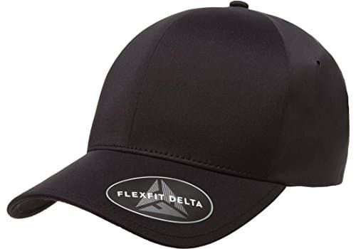 Image of Flexfit Men's Flexfit Delta Seamless Cap Hat, Black, S-M UK